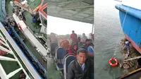 Tim Gabungan masih berupaya mengevakuasi ratusan penumpang kapal Jagantara yang kandas di Lampung Selatan, Lampung. Foto : (Istimewa).