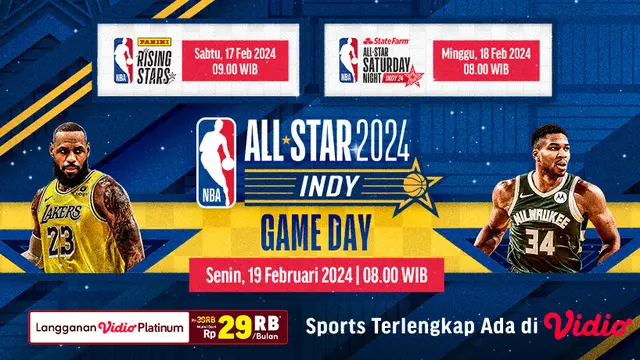 Link Live Streaming NBA All Star 2024 di Vidio, 19 Februari 2024