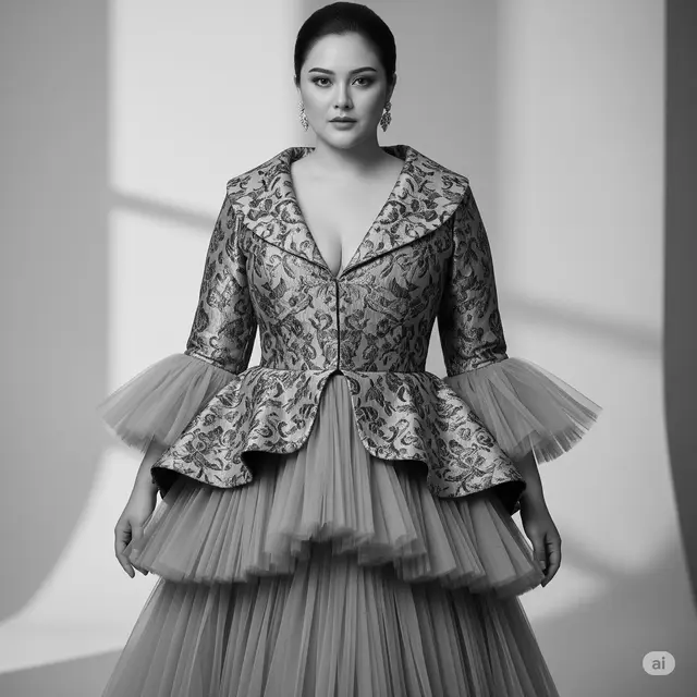 Model Gaun Brokat untuk Dada Besar. Foto: Gemini