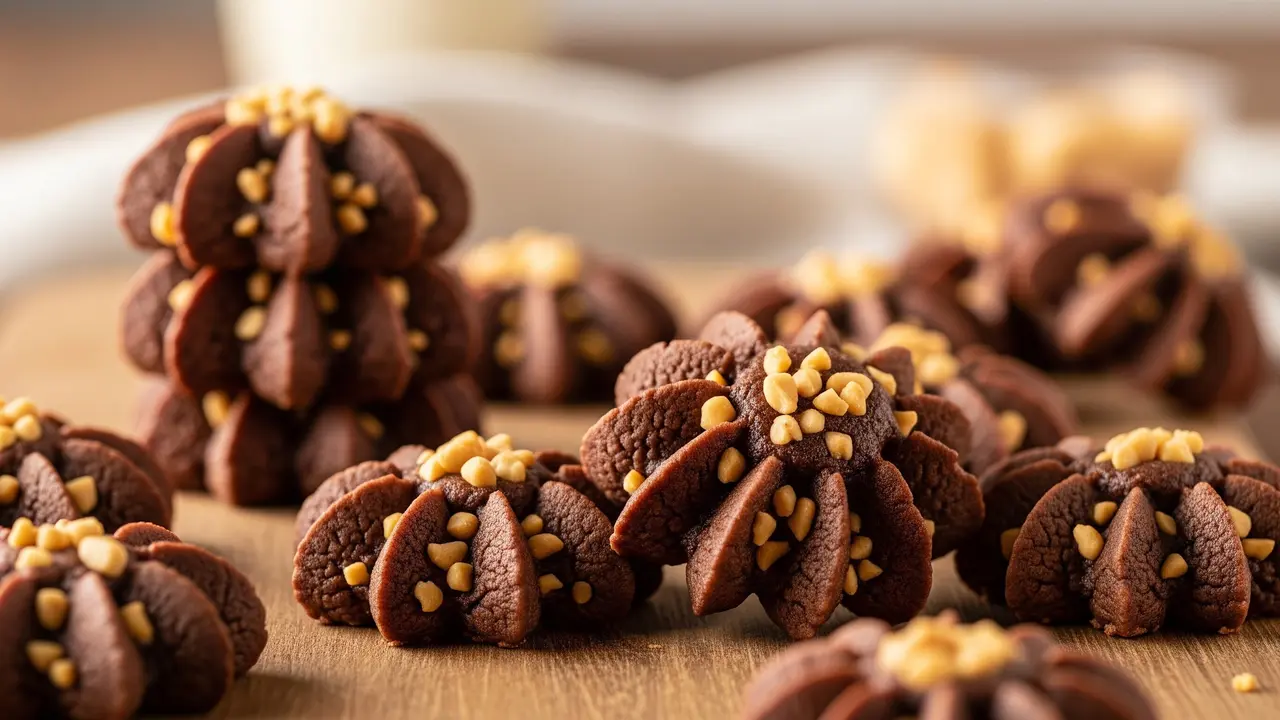Kue Semprit Cokelat Kacang
