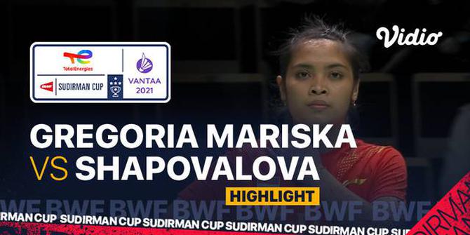 VIDEO: Highlights Piala Sudirman 2021, Gregoria Mariska Tundukkan Tunggal Putri Rusia, Anastasiia Shapovalova