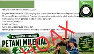 Cek Fakta: Hoaks Link Pendaftaran Lowongan Kerja Petani Milenial 2026