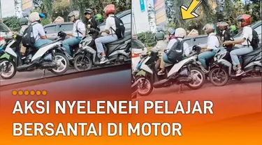 Terekam oleh penumpang mobil, seorang pelajar lakukan aksi nyeleneh.