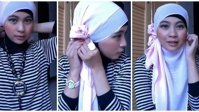 Trik Memakai Hijab Dan Menyiasati Pakaian Motif Garis Beauty Fimela Com