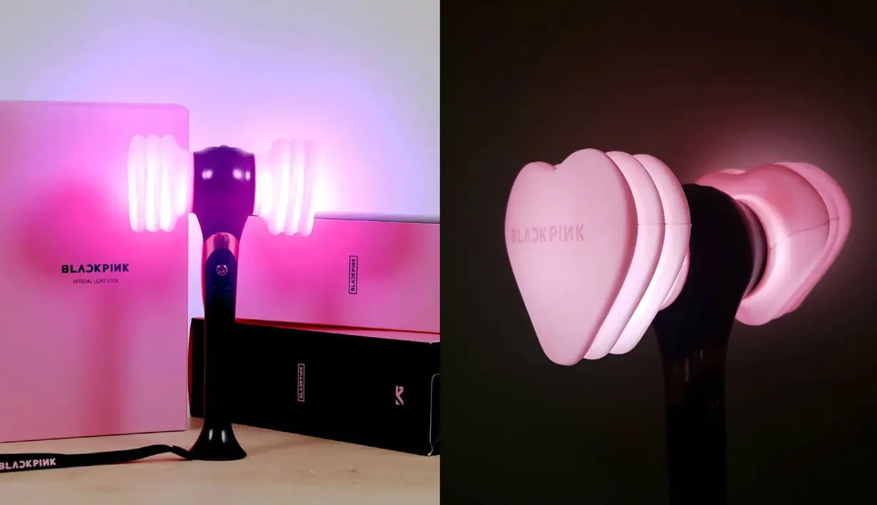 Lightstick milik BLACKPINK berbentuk sepeti palu. Uniknya lightstick ini didesain oleh personel BLACKPINK sendiri. (Foto: koreaboo.com)