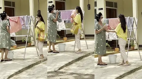 Aksi Ibu Rumah Tangga Kepada Tetangganya yang Jemur Pakaian Sembarangan Ini Mendadak Viral di Media Sosial