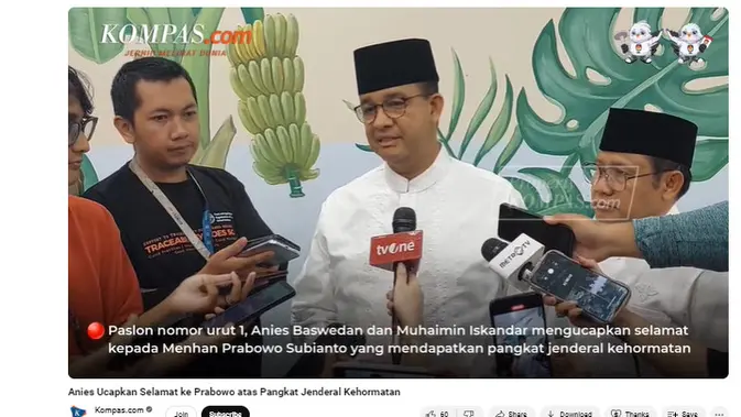 <p>Penelusuran klaim video Anies Baswedan-Cak Imin ucapkan selamat Prabowo-Gibran jadi Presiden dan Wapres Indonesia</p>
