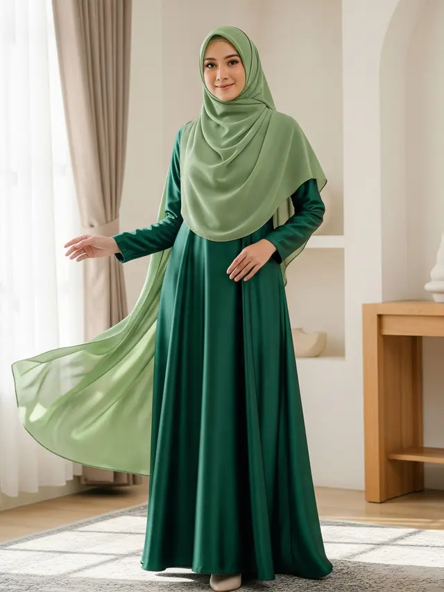 7 Gamis A-Line dengan Khimar Layer, Bikin Penampilan Makin Modern dan Menawan