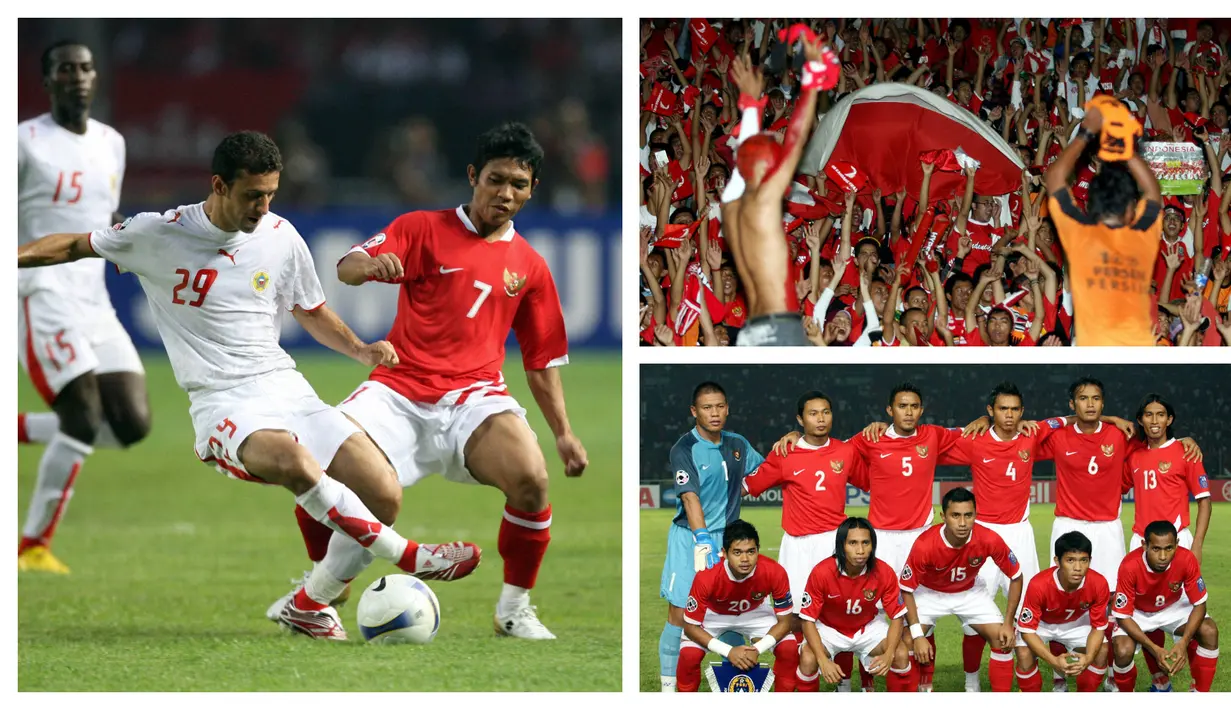 Timnas Indonesia terakhir kali tampil di Piala Asia yaitu pada tahun 2007, sebelum berhasil lolos ke Piala Asia 2023. Skuad Garuda dipastikan mendapatkan tiket ke putaran final melalui statusnya sebagai tuan rumah bersama Malaysia, Thailand, dan Vietnam. (Kolase foto: AFP/Adek Berry)