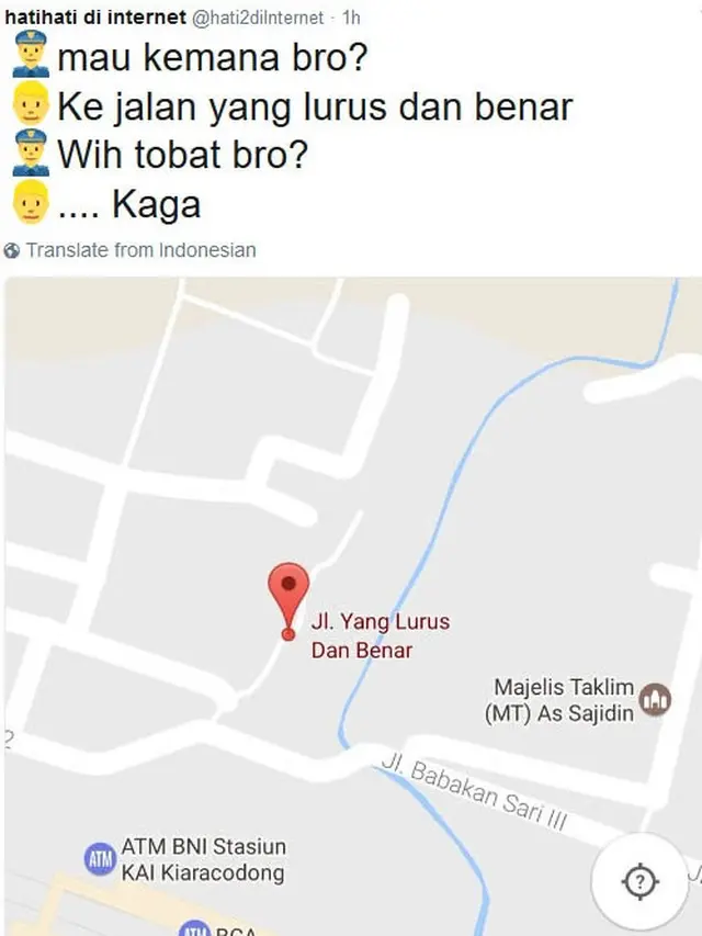 6 Potret Kocak Nama Jalan dan Gang di Google Map Ini Bikin Ketawa