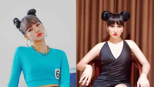 Gaya Lucinta Luna Mirip BLACKPINK (sumber: instagram/lucintaluna/lalalalisa_m)