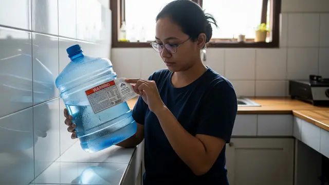 Mengecek Label BPA pada Galon.