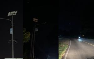 Kondisi jalan Lintas Sumatera di Lampung gelap gulita. (Liputan6.com/Ardi Munthe)a