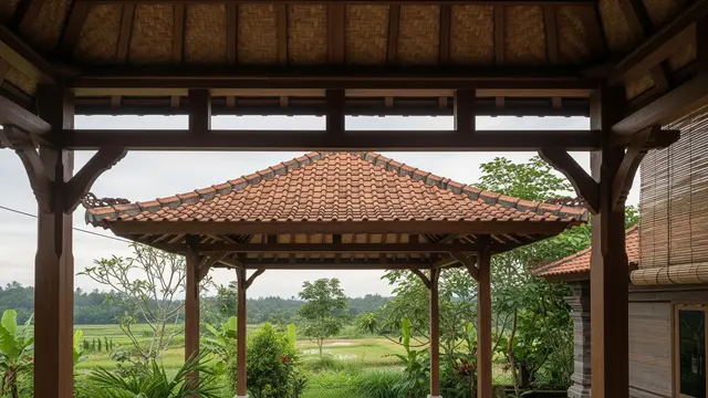 Model Kanopi Teras dari Rangka Kayu