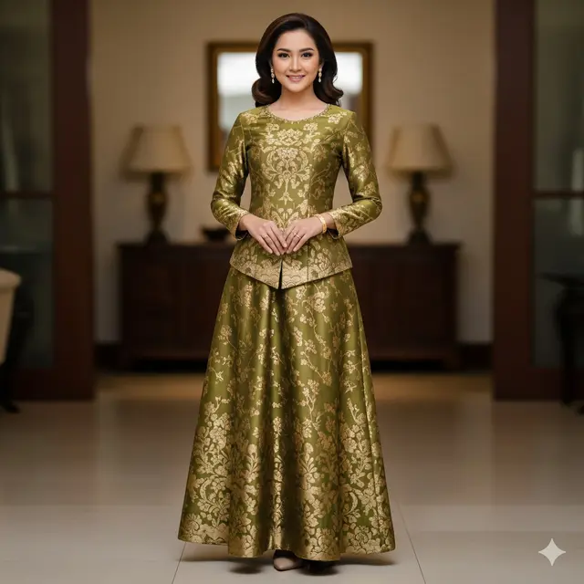 Olive Green dengan Aksen Emas