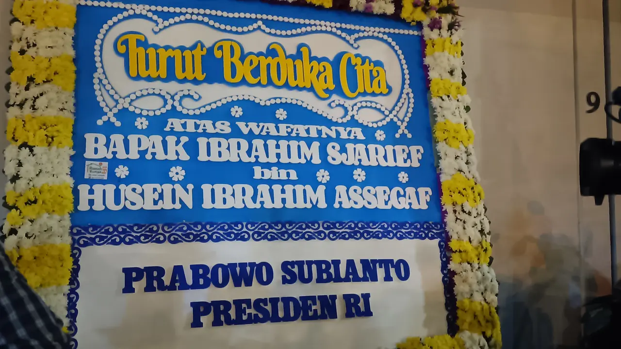 Prabowo Kirim Karangan Bunga Duka Cita untuk Ibrahim Sjarief Suami Najwa Shihab