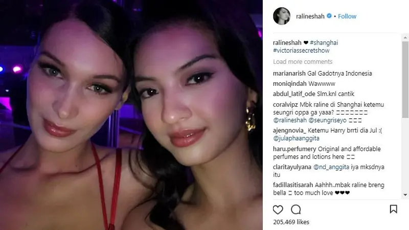 Raline Shah dan Bella Hadid di Victoria's Secret