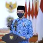 Presiden Jokowi memberikan sambutan dalam acara HUT ke-49 Korpri. (Istimewa)