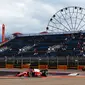 Pembalap Indonesia, Sean Gelael, saat melaju pada F2 Rusia, di Sirkuit Sochi, Minggu (30/9/2018). (Pertamina Prema Theodore Racing )