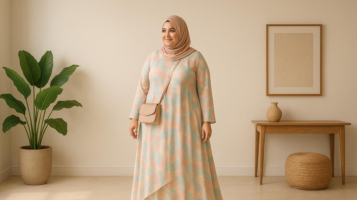 7 Inspirasi Model Gamis Motif Kecil Terbaru untuk Ibu Ibu Gemuk, Terlihat Langsing dan Elegan di 2025
