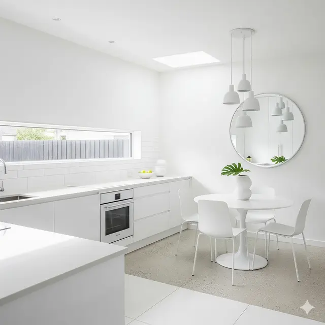 Inspirasi Desain Dapur Sekaligus Ruang Makan di Rumah Kecil. Gemini