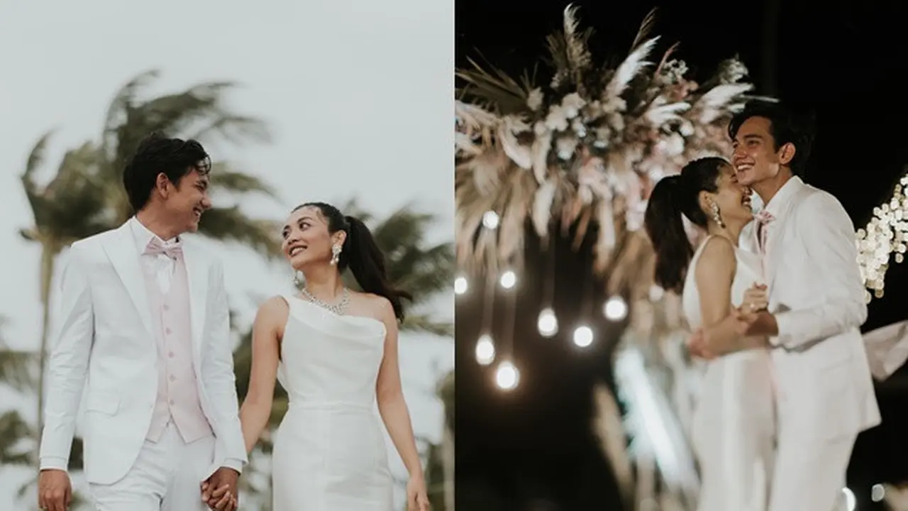 7 Momen Resepsi Adipati Dolken dan Canti Tachril, Romantis di Pinggir Pantai