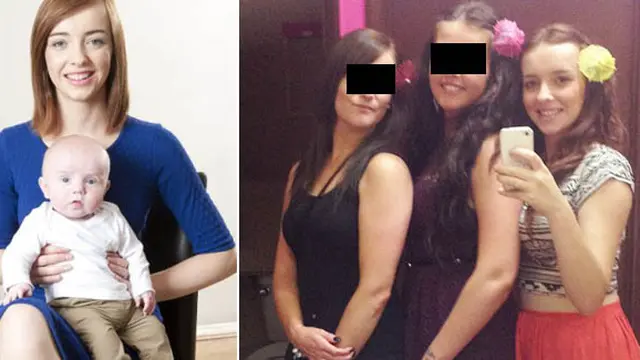 Sophie saat kehamilan 8 bulan (kanan) | Foto: copyright dailymail.co.uk