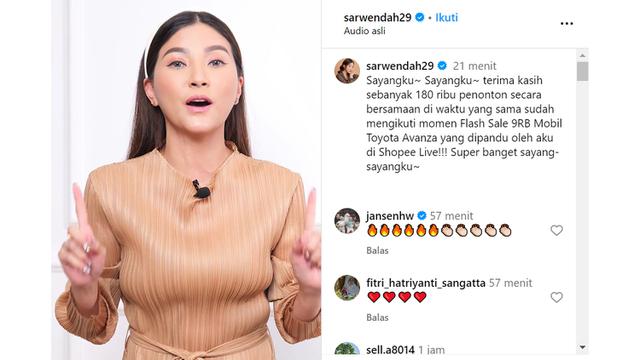 Flash Sale Mobil 9RB Bersama Sarwendah di Shopee Live