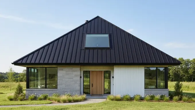 Rumah dengan desain atap limasan modern yang ideal untuk hunian di kota (Sumber: Gemini AI)