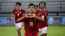 Timnas Indonesia meraih kemenangan telak 4-1 atas Timor Leste usai tertinggal 0-1 terlebih dahulu dalam pertemuan pertama laga uji coba FIFA Matchday di Stadion Kapten I Wayan Dipta Gianyar, Bali, Kamis (27/1/2022). (Bola.com/Maheswara Putra)