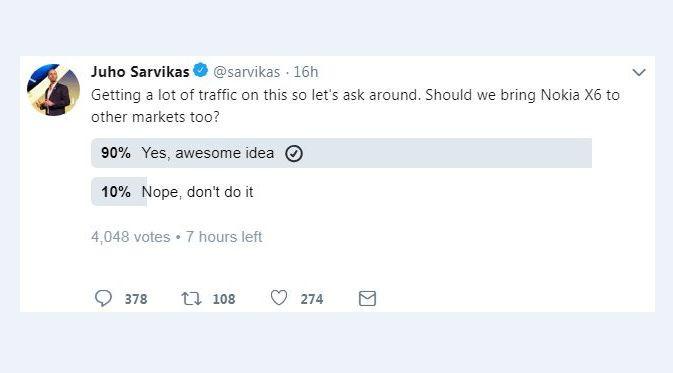 Twit Chief Product Officer HMD Global, Juho Sarvikas (Foto: Ist)