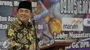 Ketua DPR Ade Komarudin memberi sambutan di Pembukaan Bazar Murah yang digelar PIA di Komplek Parlemen Senayan, Jakarta, Rabu (22/4). Bazar tersebut menjual sembako di bawah harga pasar (Liputan6.com/Johan Tallo) 