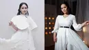 Gita Gutawa memang miliki paras yang sebelas dua belas mirip dengan Nagita Slavina. Tak hanya paras yang mirip, gaya penampilan keduanya saat sama-sama pakai busana putih juga kian membuat mereka mirip. Foto kemiripan pakai busana putih pun menjadi sorotan publik. (Liputan6.com/IG/gitagut/raffinagita1717)