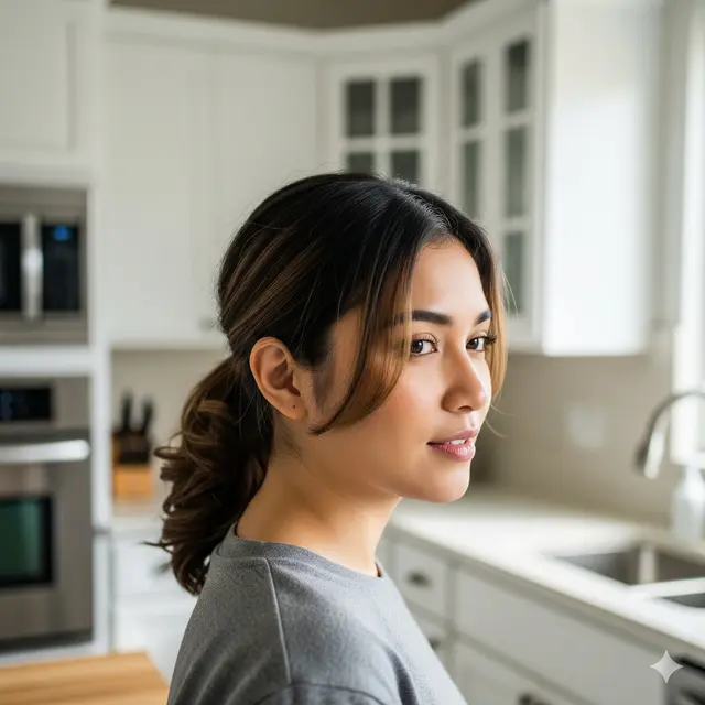 Model Rambut Ibu-Ibu yang Rapi Meski Cuma Ikat Cepat