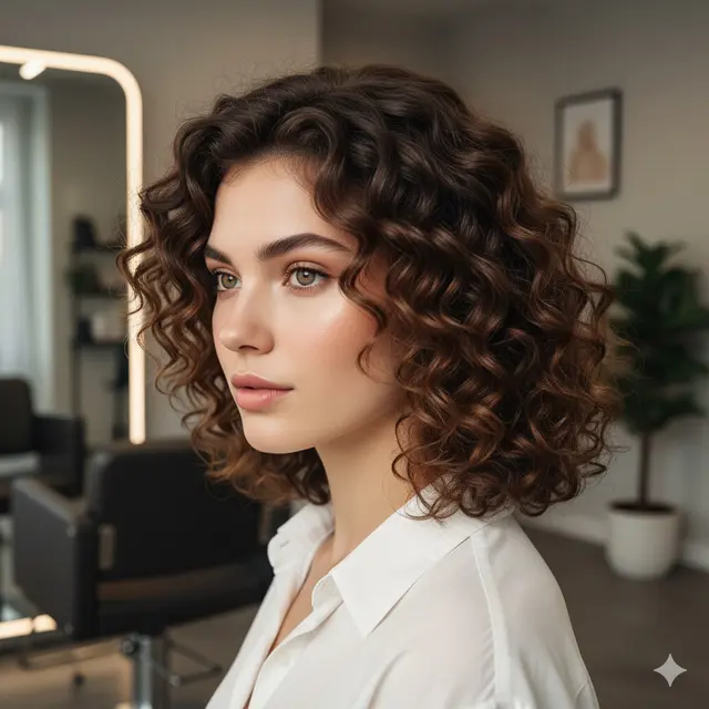 Gaya Rambut Keriting Medium Layer