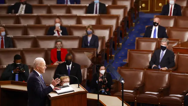 FOTO: Joe Biden Sampaikan Capaian 100 Hari Kepemimpinannya di Kongres AS