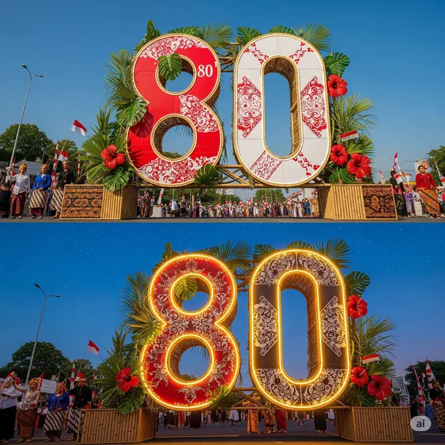 Gapura Angka ‘80’ 3D