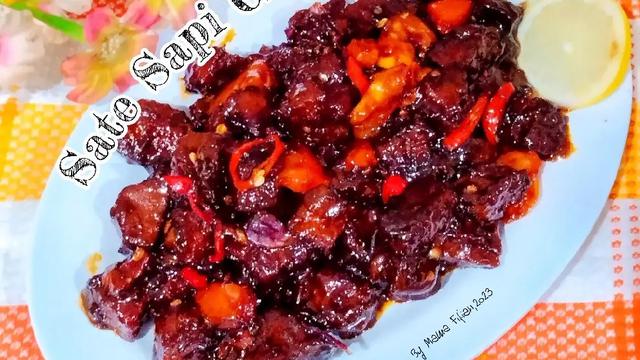 Resep sate sapi goreng. (dok. Cookpad @L0708702021)