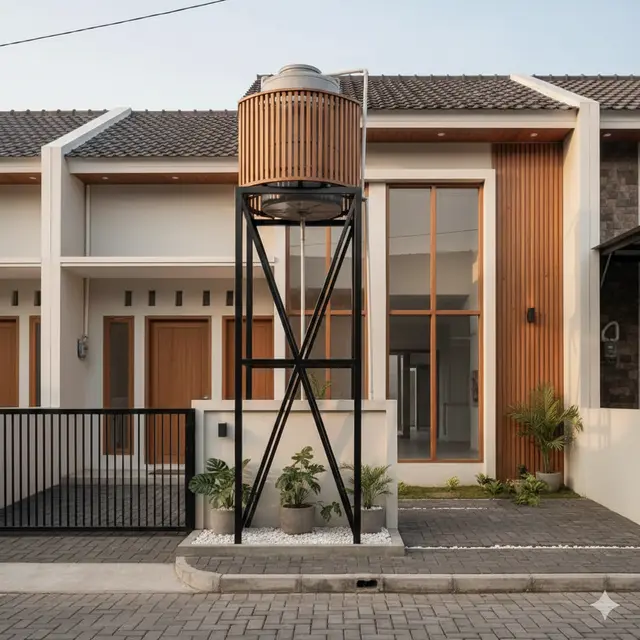 Desain Toren di Depan Rumah Minimalis