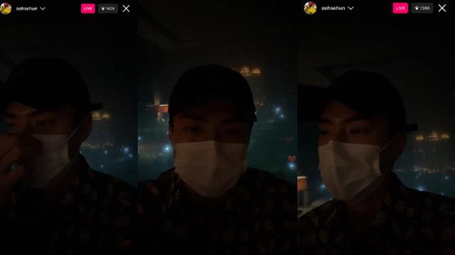 Sehun EXO Saat Live di Instagram Pribadinya