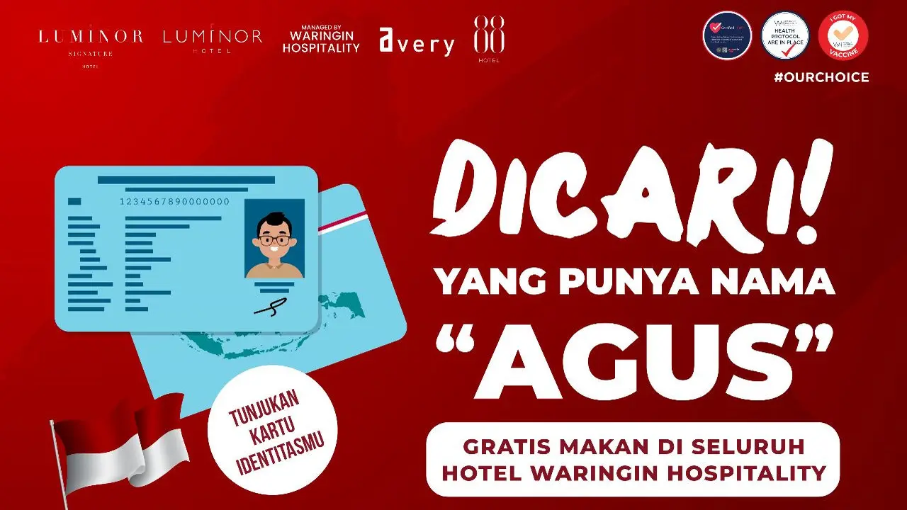 DICARI! Nama Agus Bisa Gratis Makan Siang di Waringin Hospitality Hotel Group