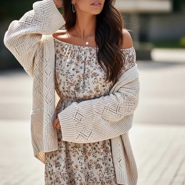 8 Cara Tampil Modis Memadukan Cardigan dan Dress
