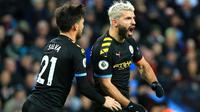 Sergio Aguero (kanan) merayakan golnya ke gawang Aston Villa. (Dok. Twitter/Sergio Aguero)
