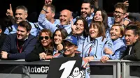 Marc Marquez ketika menempati posisi pertama pada kualifikasi MotoGP Spanyol di Sirkuit Jerez hari Sabtu (27/04/2024). (JORGE GUERRERO / AFP)