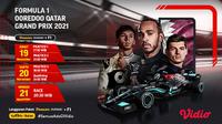 Link Live Streaming F1 GP Qatar 2021 di Vidio Pekan Ini, 19-21 November. (Sumber : dok. vidio.com)