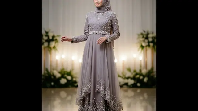 Dress Chiffon Tile Aksen Mutiara