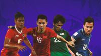 Ilustrasi 4 Kapten Timnas negara ASEAN yang lolos ke putaran final Piala Asia 2023. (Bola.com/Adreanus Titus)
