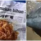 Potret Koran untuk Bungkus Makanan. (Sumber: Instagram/kementrian_humor_indonesia dan 1cak.com)