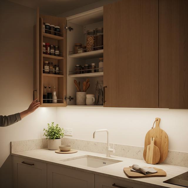 Dapur 2x2 Meter Rumah Type 36 dengan Konsep Japandi dan Hidden Storage