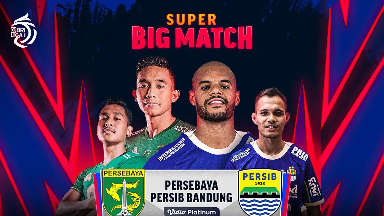 Saksikan Live Streaming Big Match Persebaya Surabaya Vs Persib Bandung, Senin, 13 Maret di Vidio